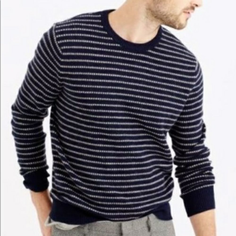 J. Crew Navy and White Striped Sweater